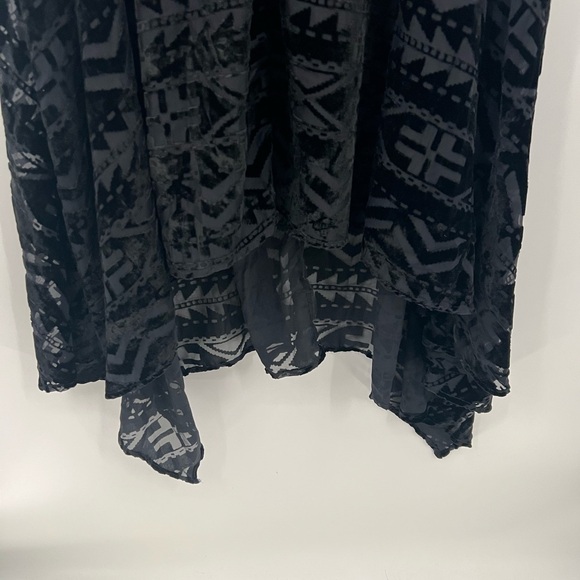 Denim & Supply Ralph Lauren black burnout velvet midi skirt - Picture 3 of 7